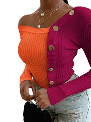 Load image into Gallery viewer, One-Off Shoulder Long Sleeve Top