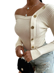 Load image into Gallery viewer, One-Off Shoulder Long Sleeve Top