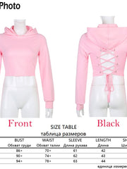 Load image into Gallery viewer, Lace-Up/ Solid Back Hoodie