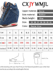 Load image into Gallery viewer, Denim Wedge Sneaker
