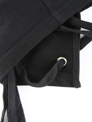 Load image into Gallery viewer, Lace-Up/ Solid Back Hoodie