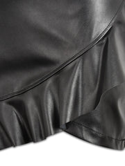 Load image into Gallery viewer, Faux Leather Ruffle Skirt