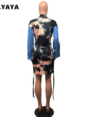Load image into Gallery viewer, Tie Dye Patchwork Bodycon Mini Dress
