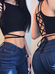 Load image into Gallery viewer, Crisscross Back Crop Top