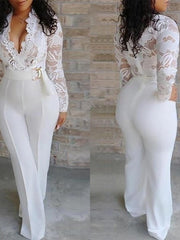 Load image into Gallery viewer, Lace Top Jumpsuit
