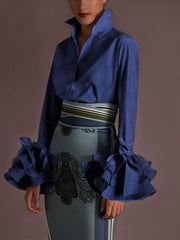 Load image into Gallery viewer, Flare Ruffled Sleeve Blouse