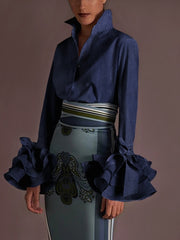 Load image into Gallery viewer, Flare Ruffled Sleeve Blouse