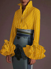 Load image into Gallery viewer, Flare Ruffled Sleeve Blouse