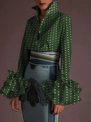 Load image into Gallery viewer, Flare Ruffled Sleeve Blouse