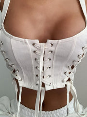 Load image into Gallery viewer, Lace-Up Crop Top