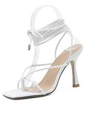 Load image into Gallery viewer, Lace-up Thong Heels