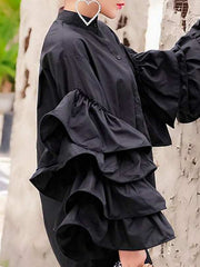 Load image into Gallery viewer, Long Ruffled Flared Sleeve Blouse