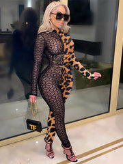 Load image into Gallery viewer, Sheer Patchwork Jumpsuit