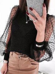 Load image into Gallery viewer, Polka Dot Puff Sleeve Blouse