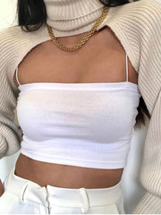 Load image into Gallery viewer, Turtleneck Long Sleeve Crop Top