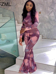 Load image into Gallery viewer, Long Sleeve Top & Bell Bottom Pants