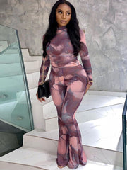 Load image into Gallery viewer, Long Sleeve Top & Bell Bottom Pants