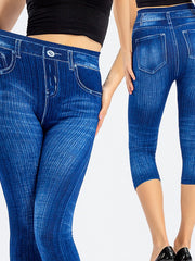 Load image into Gallery viewer, Jeans Print Capris