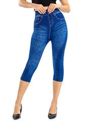 Load image into Gallery viewer, Jeans Print Capris