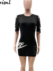 Load image into Gallery viewer, Ripped Casual Mini-Dress