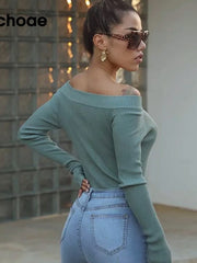 Load image into Gallery viewer, Off Shoulder Knitted Bodysuit