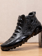 Load image into Gallery viewer, Crocodile Pattern Leather Shoes