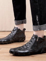 Load image into Gallery viewer, Crocodile Pattern Leather Shoes