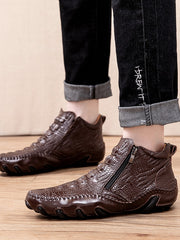 Load image into Gallery viewer, Crocodile Pattern Leather Shoes