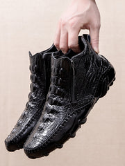 Load image into Gallery viewer, Crocodile Pattern Leather Shoes