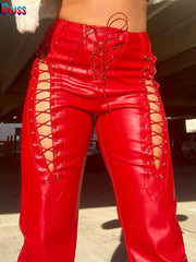 Load image into Gallery viewer, Hollow Out Laced-Up Pants
