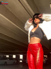 Load image into Gallery viewer, Hollow Out Laced-Up Pants