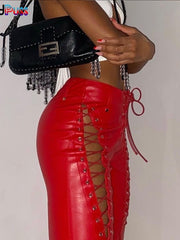 Load image into Gallery viewer, Hollow Out Laced-Up Pants