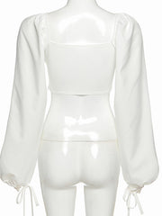 Load image into Gallery viewer, Long Sleeve Crop Top