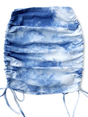 Load image into Gallery viewer, Tie-Dye Ruched Mini Skirt