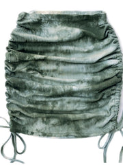 Load image into Gallery viewer, Tie-Dye Ruched Mini Skirt
