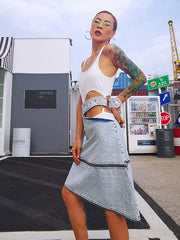 Load image into Gallery viewer, Loose Denim Skirt W/ Zipper