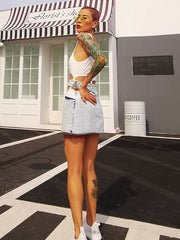 Load image into Gallery viewer, Loose Denim Skirt W/ Zipper