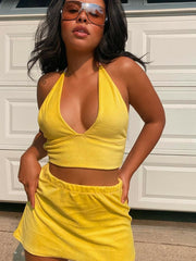 Load image into Gallery viewer, Crop Top and Mini Skirt Set