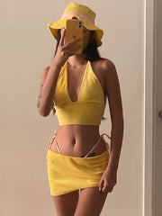 Load image into Gallery viewer, Crop Top and Mini Skirt Set