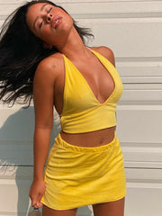 Load image into Gallery viewer, Crop Top and Mini Skirt Set