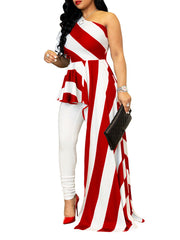 Load image into Gallery viewer, Asymmetric Striped Top