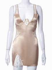Load image into Gallery viewer, Satin Lace Dress