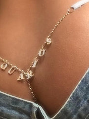 Load image into Gallery viewer, Rhinestone Letters Thong