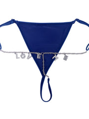 Load image into Gallery viewer, Rhinestone Letters Thong