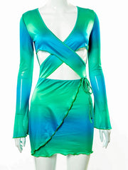 Load image into Gallery viewer, Tie-Dye Crisscross Dress