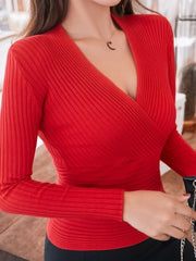 Load image into Gallery viewer, Deep V-Neck Knitted Top