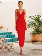 Load image into Gallery viewer, Spaghetti Side Slit Long Dress