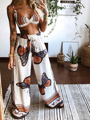 Load image into Gallery viewer, Crop Top & Loose Wide Leg Pants