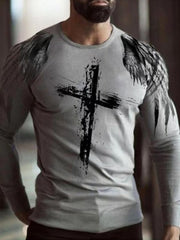 Load image into Gallery viewer, Cross Printed Long Sleeve T-Shirts