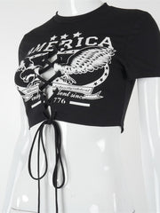 Load image into Gallery viewer, Front Lace-Up Crop Top